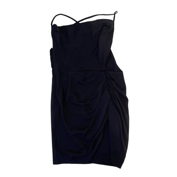 Amanda Uprichard Jasalina Backless Ruched Black Mini Dress Size Large - Picture 8 of 14